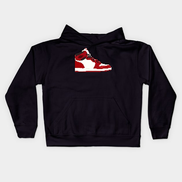 AIR JORDAN I RETRO PIXELATED ART SHOE COLLECTION Kids Hoodie by Buff Geeks Art